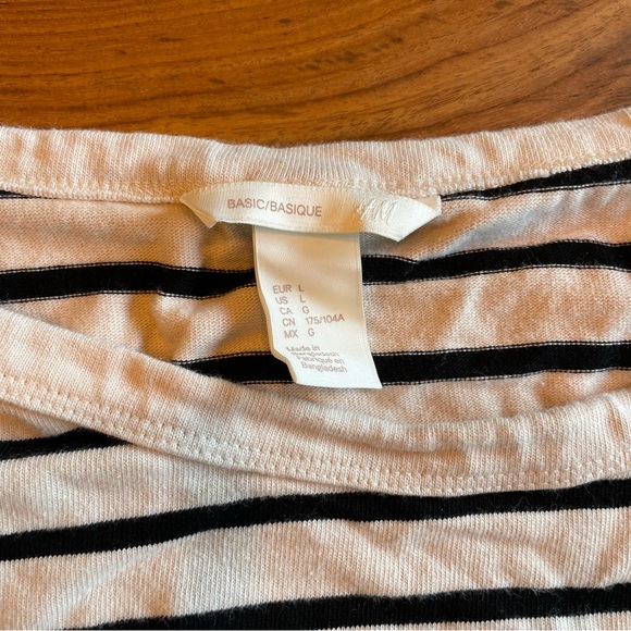 NWOT H&M Horizontal Striped Black and White/Cream Dress - Picture 3 of 7